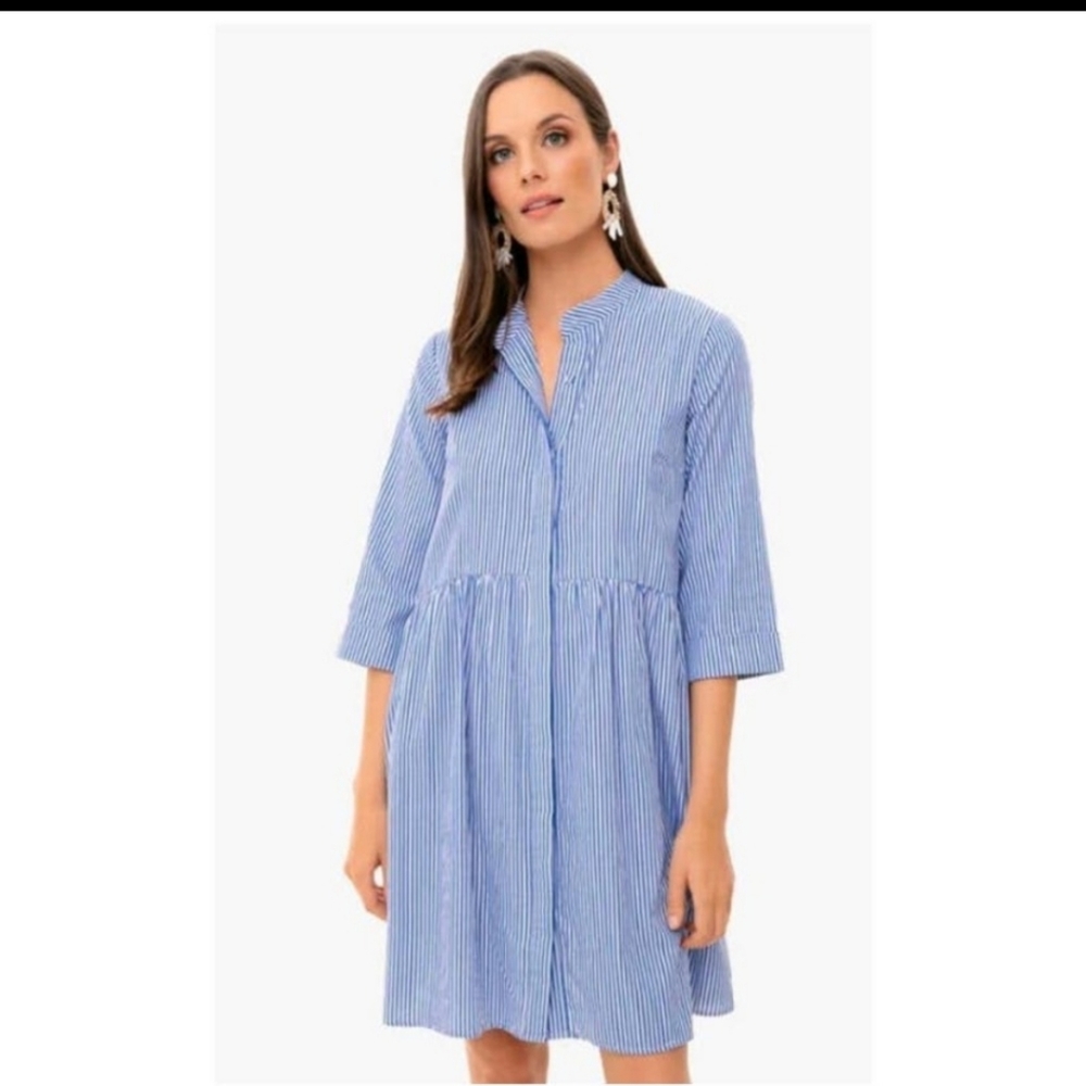 Tukernuck Blue Stripe Royal Shirt Dress Size Medium